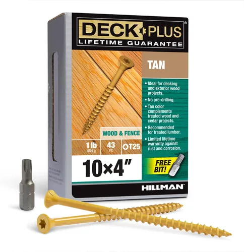 Vista 54 de Deck Plus Tornillos para valla y madera exterior con revestimiento epoxi de 2 pulgadas #8 x 2 Torx/Star Drive incluido, rosca gruesa, tornillo