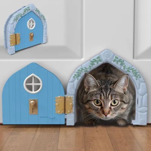 Vista 8 de Fairy® Puerta interior para mascotas – Puerta grande para gatos de hasta 20 libras, duradera y versátil puerta interior para gatitos para núcleo