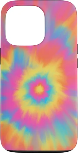 Vista 10 de Funda de diseño abstracto de remolino de arco iris colorido Tie Dye para iPhone 16