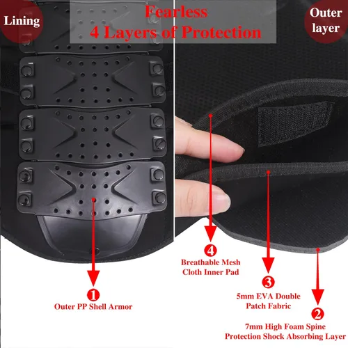 Vista 5 de Chaleco de armadura corporal para motocicleta, equipo de motocross, protector de pecho de moto para hombres, equipo de motocicleta, protector