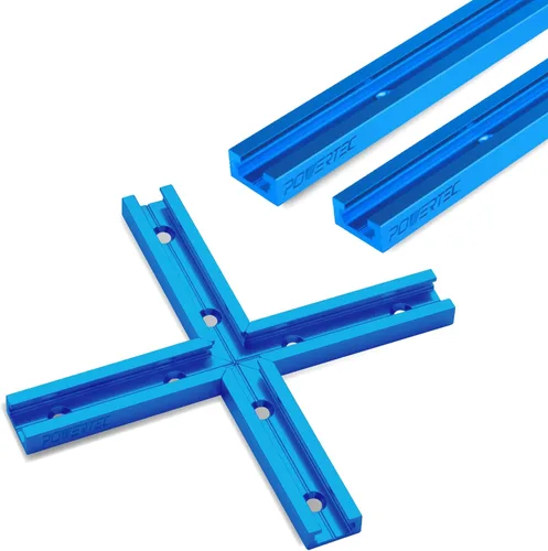 Vista 14 de POWERTEC 71119-P3 - Riel en T Universal de Perfil de Doble Corte de 36 Pulgadas con Agujeros de Montaje Preperforados, para Plantillas y Accesorios