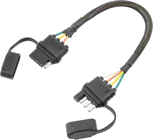 Vista 6 de Oyviny Adaptador de remolque plano de 7 vías a hoja de 4 vías + extensión de remolque Oyviny de 4 pines de 12 pulgadas