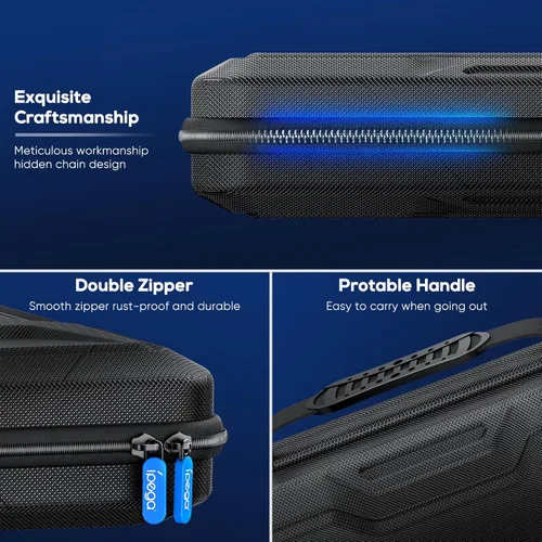 Vista 4 de Funda protectora de transporte para Playstation Portal Remoto, Accesorios para PS Portal Case con carcasa dura de EVA, bolsa impermeable