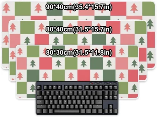 Vista 2 de Cute Christmas Checkerboard Mouse Pad Large Gaming Keyboard with Non-Slip Rubber Base Smooth Face Mouse Pad for Gaming Large Desk Mat Men Room