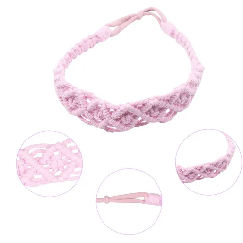 Vista 2 de FZBNSRKO Paquete de 3 diademas de punto hechas a mano para mujer (colores mezclados)