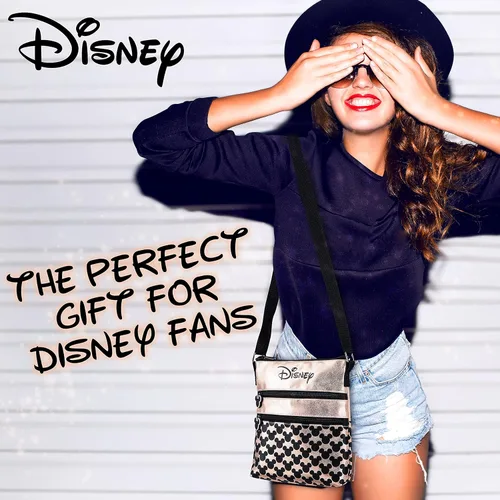 Vista 2 de Disney Bolsa cruzada para niñas, bolso de hombro de oro rosa Minnie y Mickey Mouse, regalos para niñas