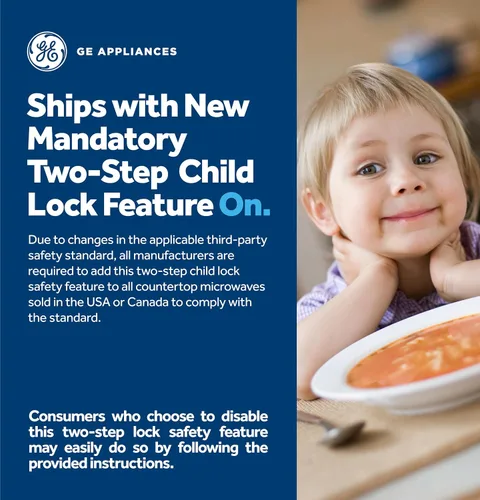 Vista 4 de GE GCST16S1WBB - Horno de microondas, 1,150 vatios, 8 ajustes de cocción automática, tecnología de bloqueo infantil, artículos esenciales de cocina