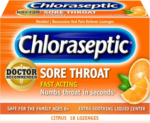 Vista 16 de Chloraseptic - Pastillas para el alivio total de dolor de garganta + Tos, sabor a cereza silvestre, 15