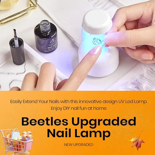 Vista 167 de Beetles - Gel de pegamento de uñas 9 en 1 para puntas de uñas y uñas acrílicas transparentes de larga duración, pegamento de extensión UV