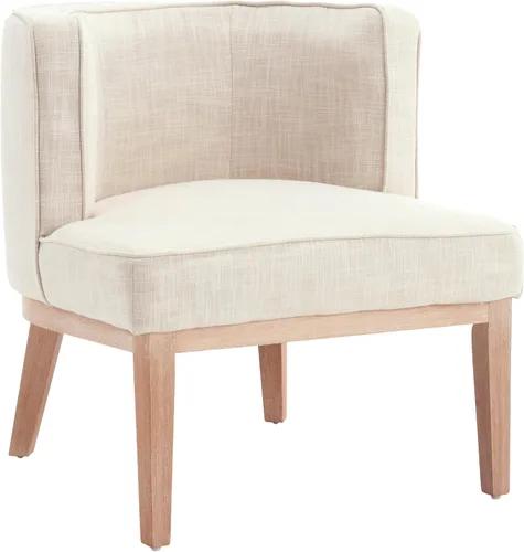 Vista 22 de Sillas decorativas de barril, sillas decorativas de lino, sillas laterales modernas tapizadas para sofá individual con patas de madera, cómodas