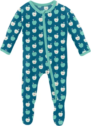 Vista 106 de KicKee Baby & Toddler - Pijama de viscosa ultrasuave de bambú con patas abatibles y puños