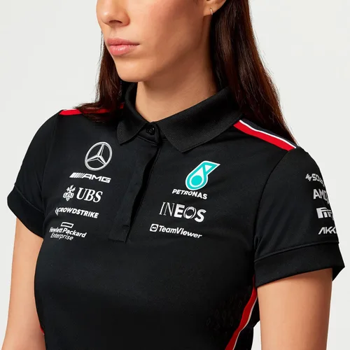 Vista 9 de Mercedes AMG Petronas Polo Team de Fórmula Uno para mujer 2023 Team - Negro - Talla: XL