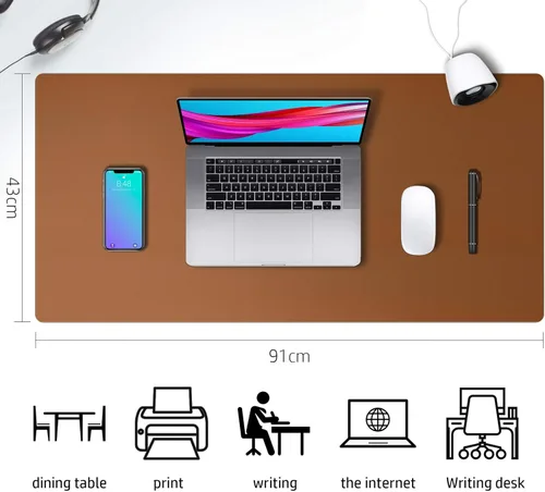 Vista 911 de Aothia Protector de escritorio de cuero, alfombrilla para mouse, alfombrilla de escritorio de oficina, 31.5 x 15.7 pulgadas, secante de escritorio