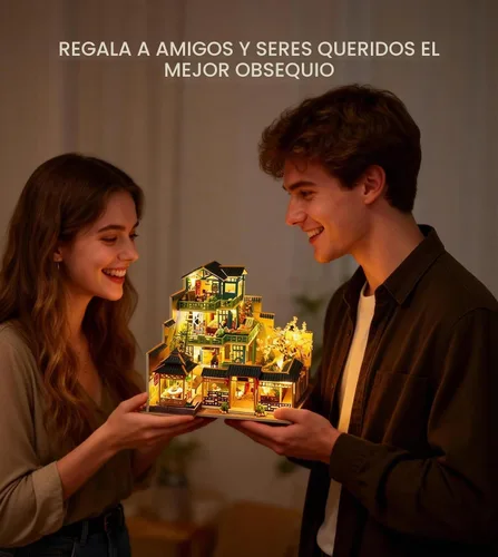 Vista 6 de Spilay Kit de casa en miniatura para adultos, kit de construcción de casa Fuchun Complejo turístico