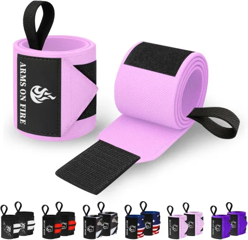 Vista 17 de TECEUM Weightlifting 18" & 12" Wrist Wraps with Thumb Loop – Heavy Duty Wrist Workout Braces for Men and Women – Ideal for Powerlifting, Strength