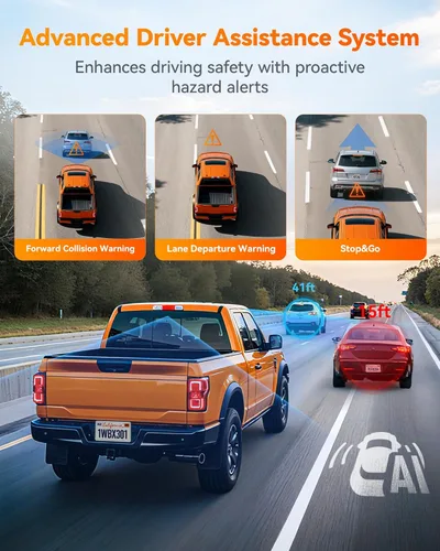 Vista 6 de WOLFBOX X3 PRO Dash Cam delantera y trasera, Dual STARVIS 2 IMX675, 1440P 60FPS+1440P ADAS Cámara de coche, estabilización de imagen EIS con WiFi