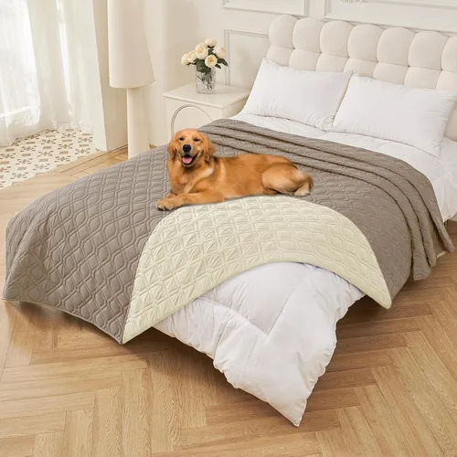 Vista 176 de Smiry Funda impermeable para cama de mascota, suave y lavable, para cama, sofá, reversible, perros pequeños, medianos, grandes, gatos, diseño