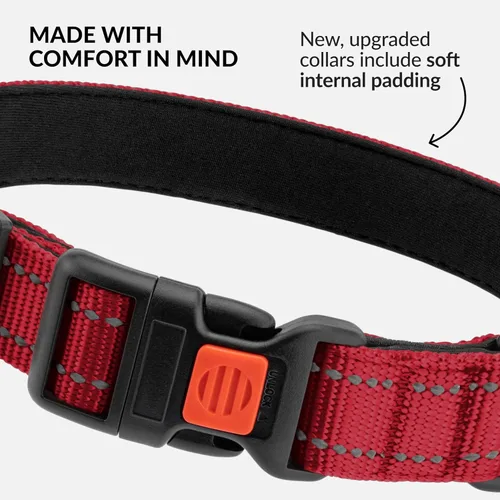 Vista 67 de CollarDirect Reflective Dog Collar for a Small, Medium, Large Dog or Puppy with a Quick Release Buckle - Boy and Girl - Nylon Suitable for Swimming