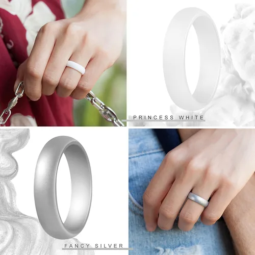 Vista 6 de ThunderFit - Anillo de boda de silicona para mujer 732pulgadas de ancho 564pulgadas de grosor