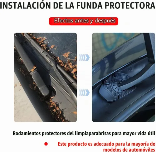 Vista 3 de 2 piezas de almohadillas de protección para agujero de brazo de limpiaparabrisas de coche, protector de agujero de brazo de limpiaparabrisas