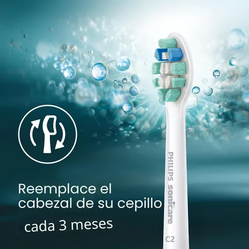 Vista 7 de Philips Sonicare C2 Placa Control - Cabezales de cepillo de dientes eléctricos de repuesto genuino, blanco, paquete de 2, HX9022/77