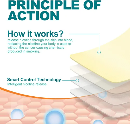 Vista 5 de Parches de nicotina Paso 2 Fácil y eficaz ayuda a dejar de fumar, 14 mg, 30 parches para ayudar a dejar de fumar, cada parche proporciona un sistema