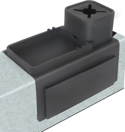Vista 27 de Soporte para taza de sofá de silicona, bandeja antideslizante y antiderrames para reposabrazos, bandeja de silicona resistente a la suciedad