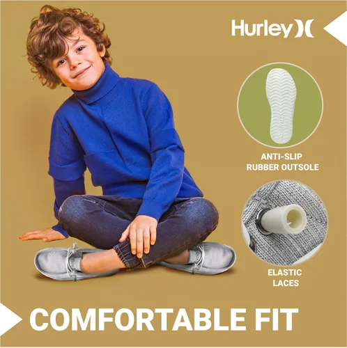 Vista 2 de Hurley Melky - Zapatos de lona para niños y niñas, mocasines con cordones
