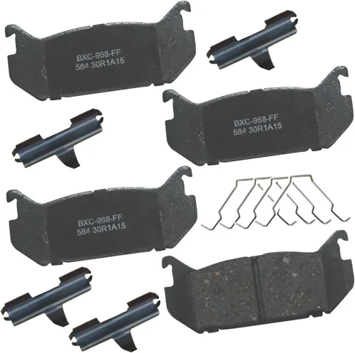 Vista 144 de Pastillas de freno traseras cerámicas Bendix Premium SBC1100 para Nissan Frontier 2024-2005, Xterra 2015-2005, Suzuki Equator 2012-2009
