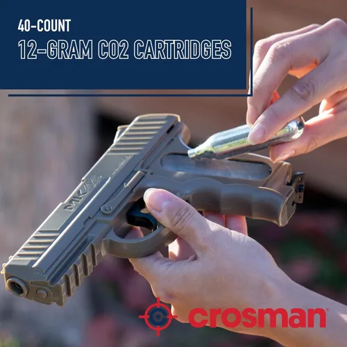 Vista 7 de Crosman Cartuchos de CO2 de 12 gramos para rifles de aire y pistolas de aire 23140-N, el embalaje puede variar (paquete de 40 unidades)