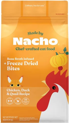 Vista 17 de Made by Nacho Croquetas Secas para Gatos Bolsa de 2 libras, Comida Premium para Gatos de Alta Proteína con Piezas Liofilizadas, Pollo de Corral