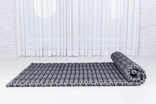 Vista 597 de Leewadee colchón tailandés enrollable para cama de invitados, tapete de yoga, para masaje tailandés, ecológico, orgánico y natural.