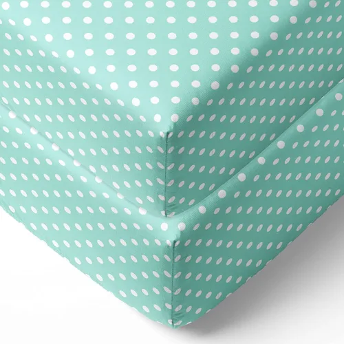 Vista 3 de Bacati - Falda de cama Mix N Match Pin Dots para cuna/niños pequeños con volantes de polvo (rojo)