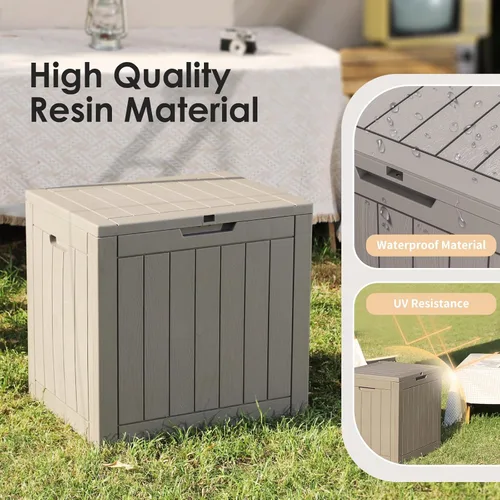 Vista 2 de DRATO Cajas de terraza, caja de almacenamiento al aire libre de 30 galones para cojín de patio, herramientas de jardín, impermeable y resistente a