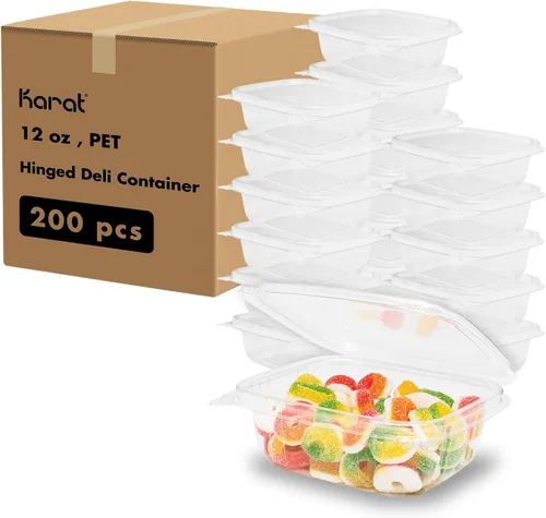 Vista 13 de Karat Recipientes pequeños con tapa de 8 onzas – 200 unidades para bayas, frutas, frutos secos y preparación de comidas caseras, recipientes