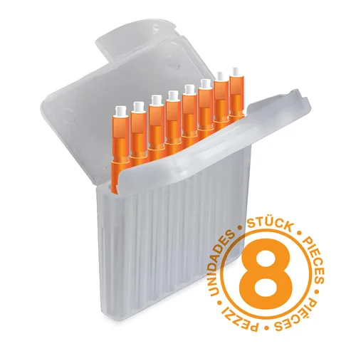 Vista 6 de JB White Paquete de 8 filtros de cera para audífonos compatibles con audífonos Starkey Hear Clear - altura 0.059 in Diámetro 0.067 in, naranja