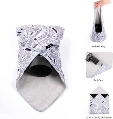 Vista 4 de PGYTECH Funda Protectora, Envoltura de Lente Antiarañazos, Protector de Lente, Paño Autoadhesivo Mágico Protector de Cámara para DSLR/Lente