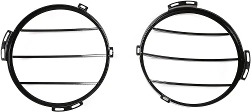 Vista 2 de YIWANG Protector de la lámpara trasera de metal negro para Land Rover Defender 2014-2019 Accesorios externos del coche (cubierta de faros 2 unidades)