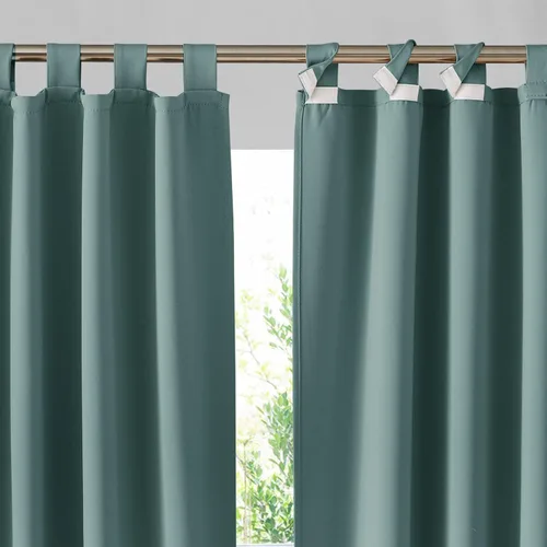 Vista 25 de RYB HOME Cortinas para exteriores para patio – 2 paneles cortinas para exteriores desmontables con parte superior adhesiva, impermeables, opacas