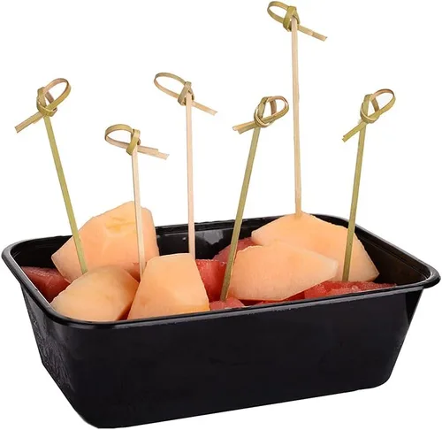 Vista 8 de 300 púas de cóctel de bambú de 4 pulgadas, palillos de nudos, brochetas, palillos de dientes para aperitivos y eventos