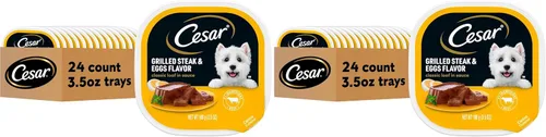 Vista 22 de CESAR Wet Dog Food Classic Loaf - Comida para perros en salsa de pollo y ternera, (24) 3.5 onzas bandejas fáciles de abrir