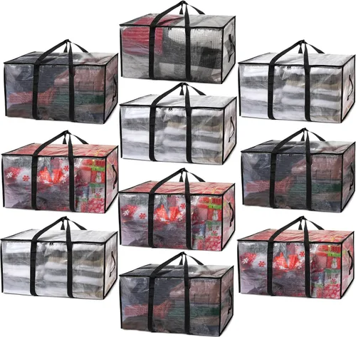 Vista 6 de ClearSpace Bolsas de mudanza resistentes o bolsas de almacenamiento – Contenedores de almacenamiento transparentes con tapas, cajas de mudanza