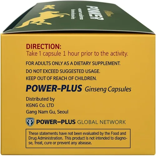 Vista 3 de Power Plus Super - Cápsula de ginseng rojo coreano con raíz de ginseng (36 cápsulas, regular)