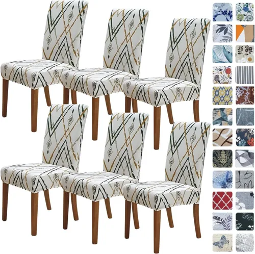 Vista 14 de SPRINGRICO Fundas navideñas para sillas de comedor, paquete de 6, fundas elásticas para sillas de comedor, fundas para sillas Parsons de cocina