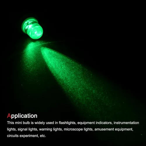 Vista 5 de MECCANIXITY Bombilla LED E10 con base de tornillo DC 3V 0.25W Round Top Mini Spot Light con caja de almacenamiento, color verde, paquete de 10