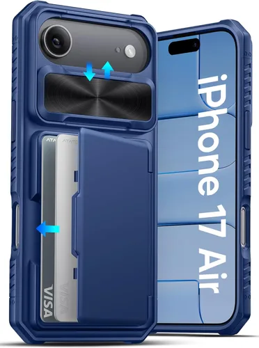 Vista 28 de ATATOO Funda para iPhone 17 con Portador de Tarjetas (Almacena 3-5 Tarjetas) [Bloqueo RFID] y Cubierta Deslizante para Cámara, Protección de Grado