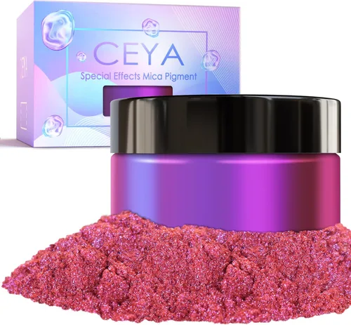 Vista 23 de Ceya Polvo de mica camaleón, 1.8 onzas/1.76 oz de polvo cromado Midnight Dream Chrome, pigmento de cambio de color con efecto nacarado de grado