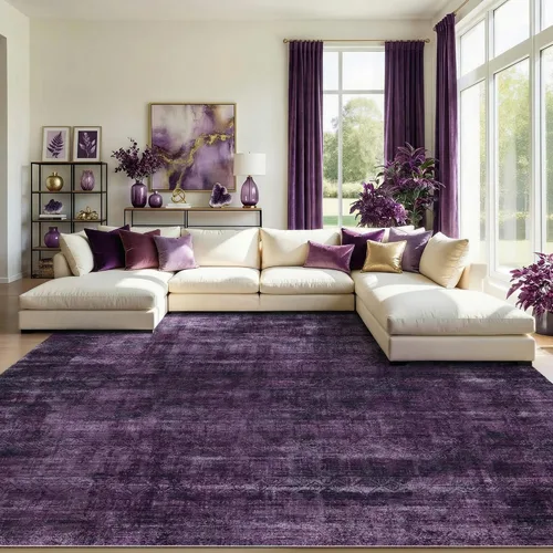Vista 55 de Kokia - Alfombras Abstractas Boho Lavables, Desgastadas, Retro, para Interior, de 1,83 x 2,74 m, Multicolor, de Baja Pila, Antideslizante, Sin Rosa