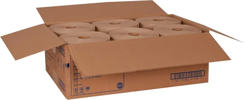 Vista 5 de Tork Rollo de toalla de mano de papel natural H21 100% fibra reciclada, ajuste universal, 6 rollos x 800 pies (RK8002)