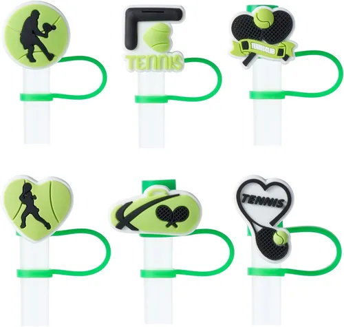 Vista 8 de 6 tapas de popote de sóftbol para accesorios de copa Stanley, 0.394 in, lindo popote negro para vaso Stanley de 40 onzas y 30 onzas, a prueba